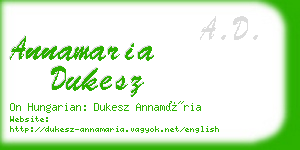 annamaria dukesz business card